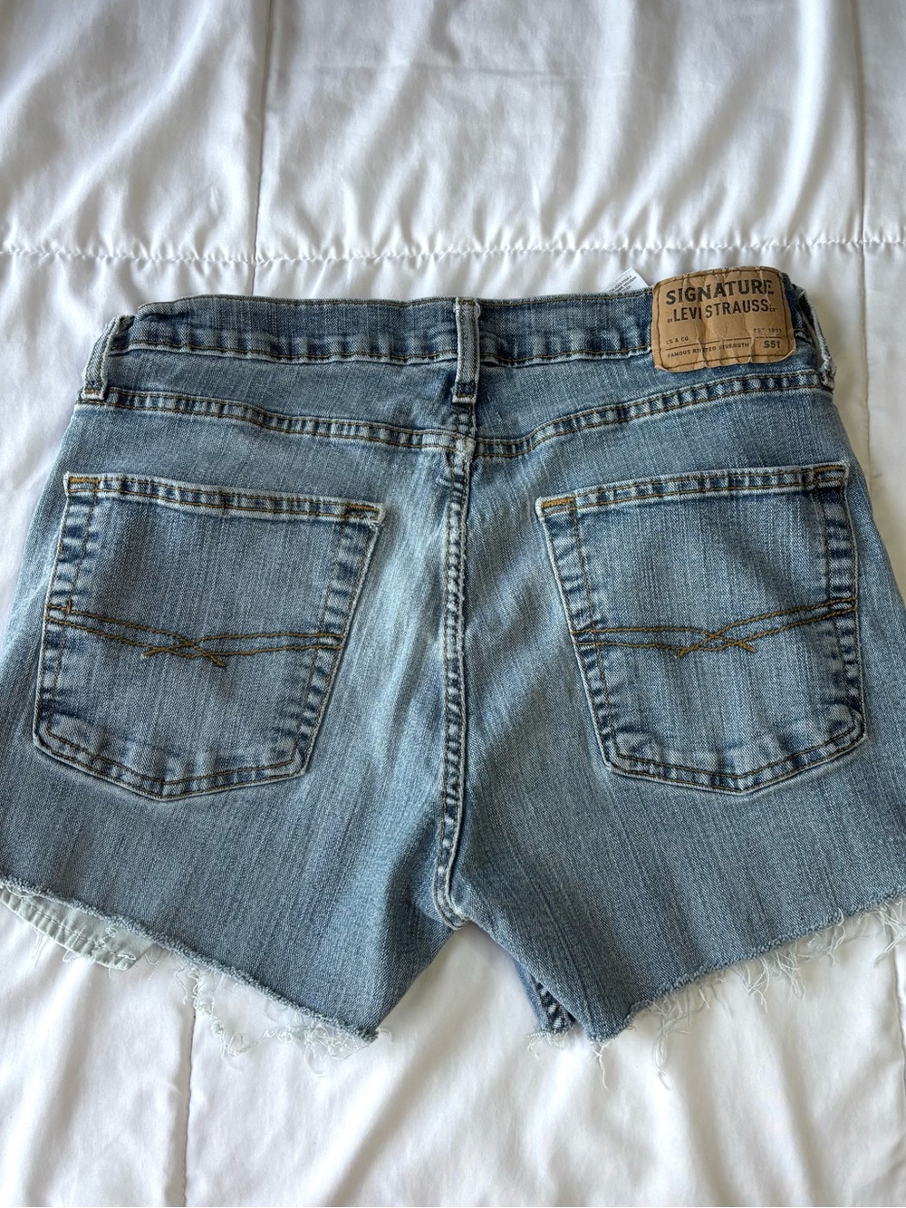Levi's Light Blue Denim Cutoff Shorts with Back Patch